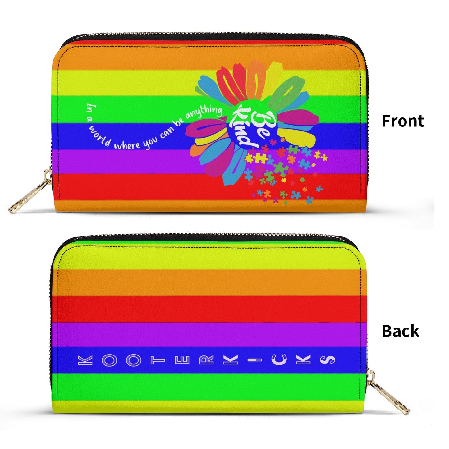 Be Kind Rainbow Pride Leather Wallet