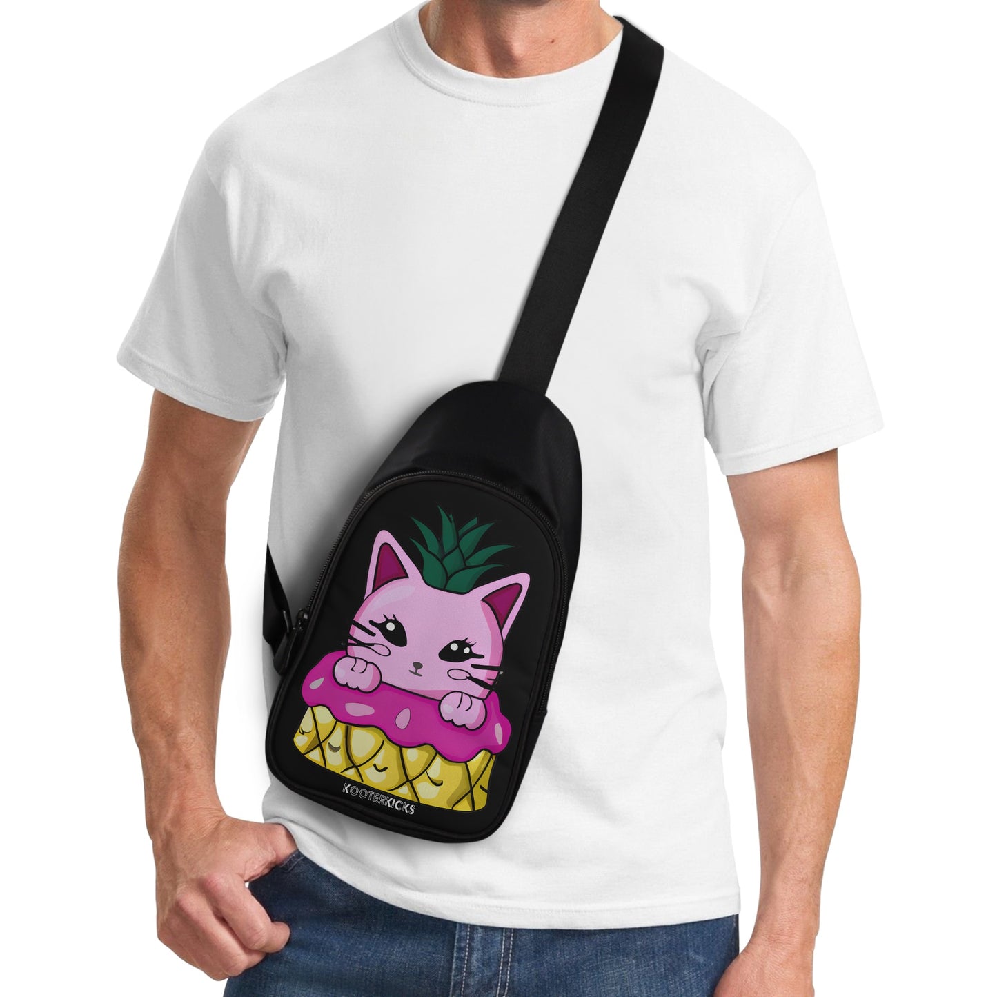 Kitty Pineapple Chest Bag