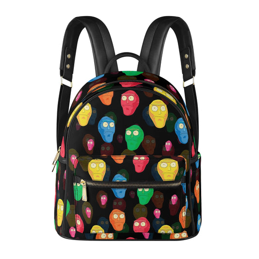Rick and Morty Inspired Casual PU Leather Backpack