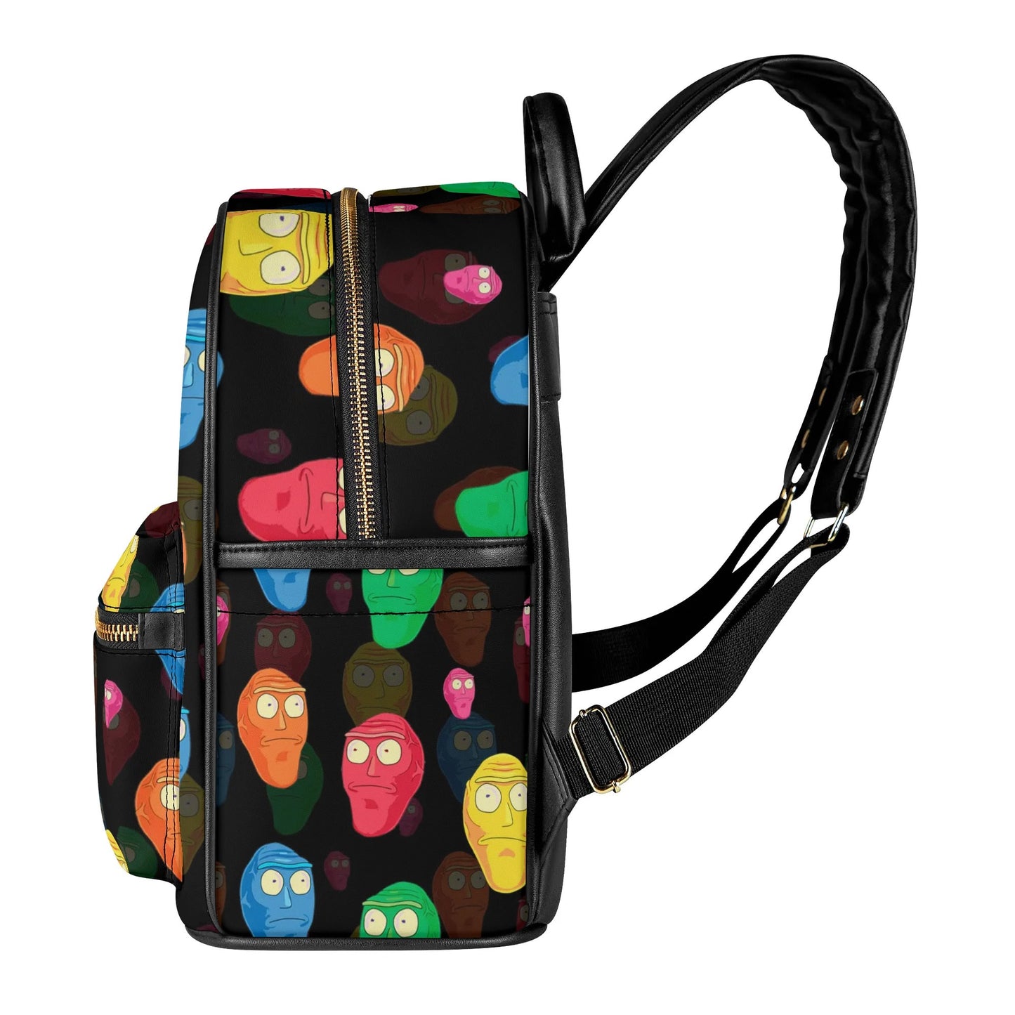 Rick and Morty Inspired Casual PU Leather Backpack