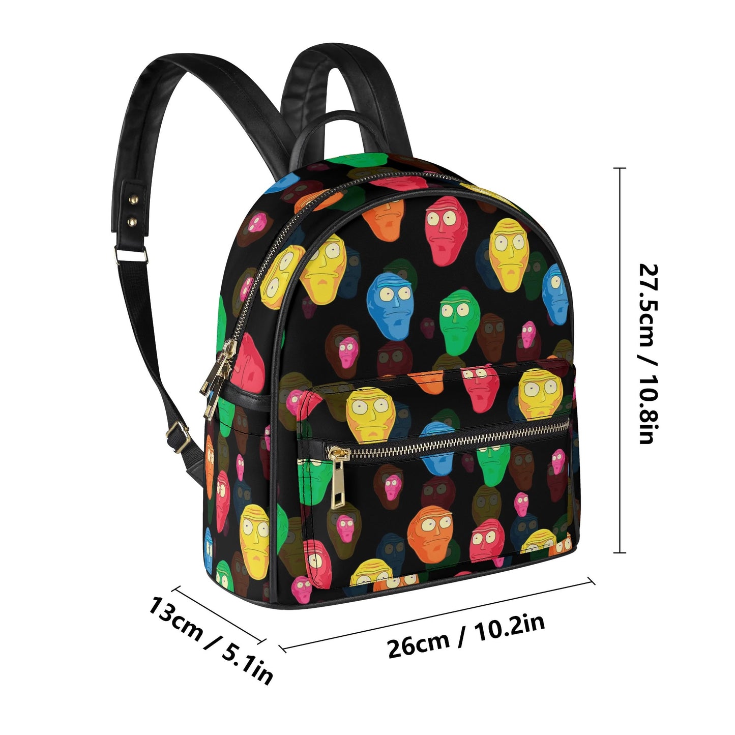 Rick and Morty Inspired Casual PU Leather Backpack
