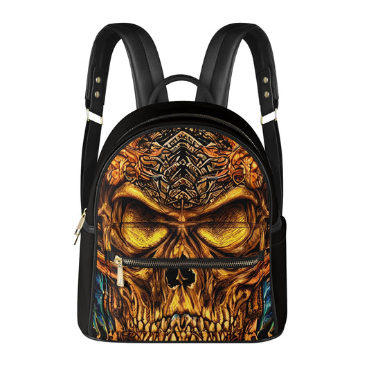 Zombie Skull Casual PU Leather Backpack
