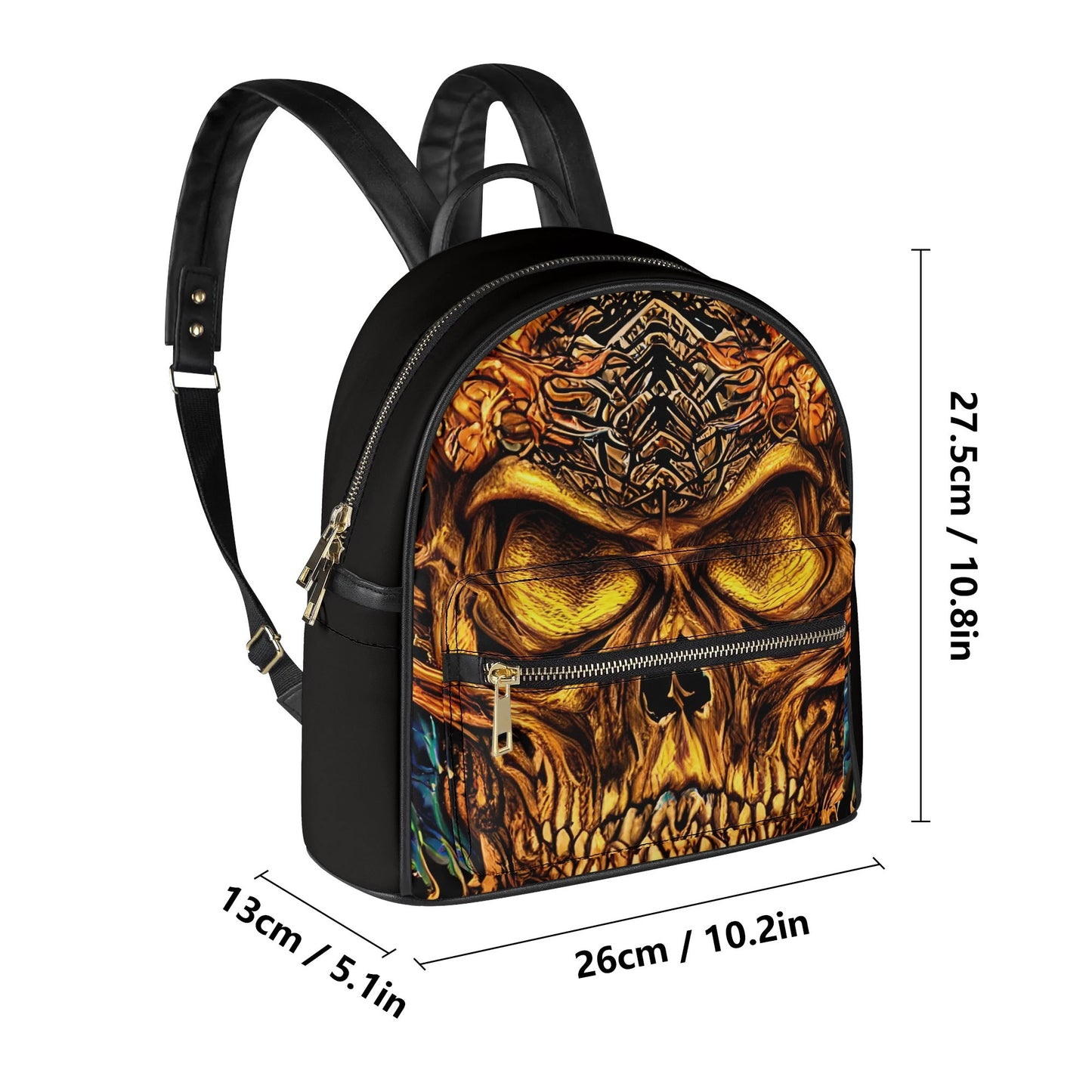 Zombie Skull Casual PU Leather Backpack