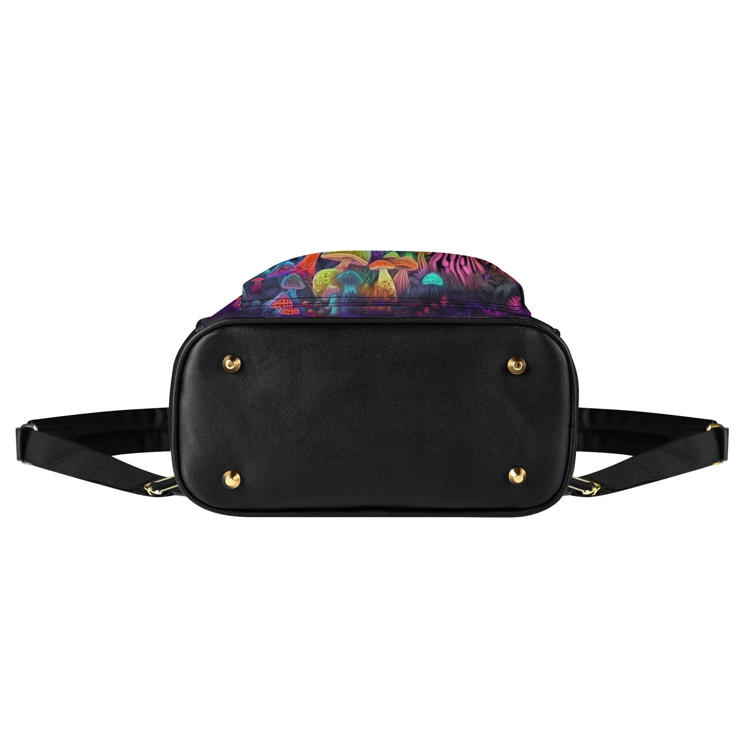 Psychedelic Mushroom Casual PU Leather Backpack
