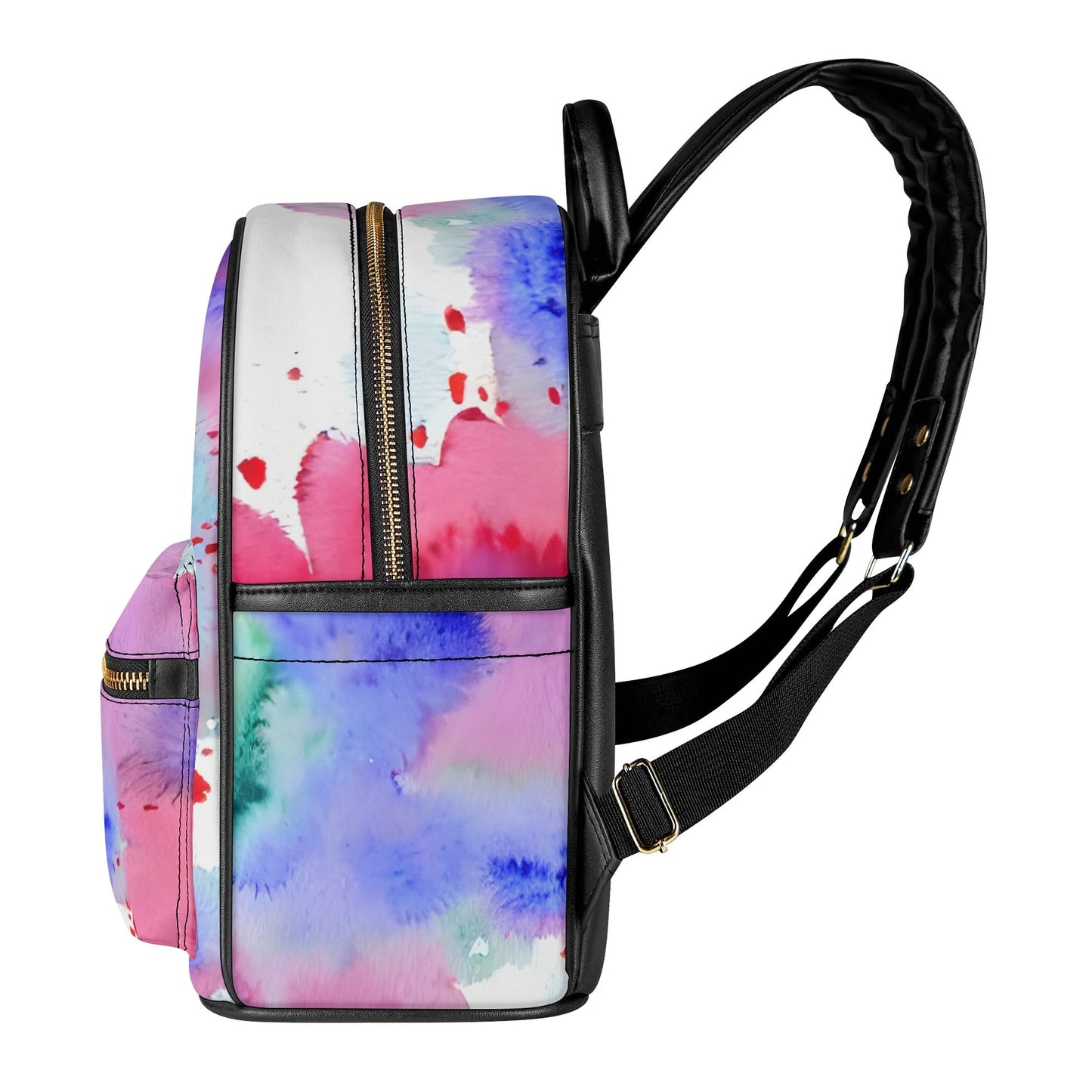Watercolour Clouds Casual PU Leather Backpack
