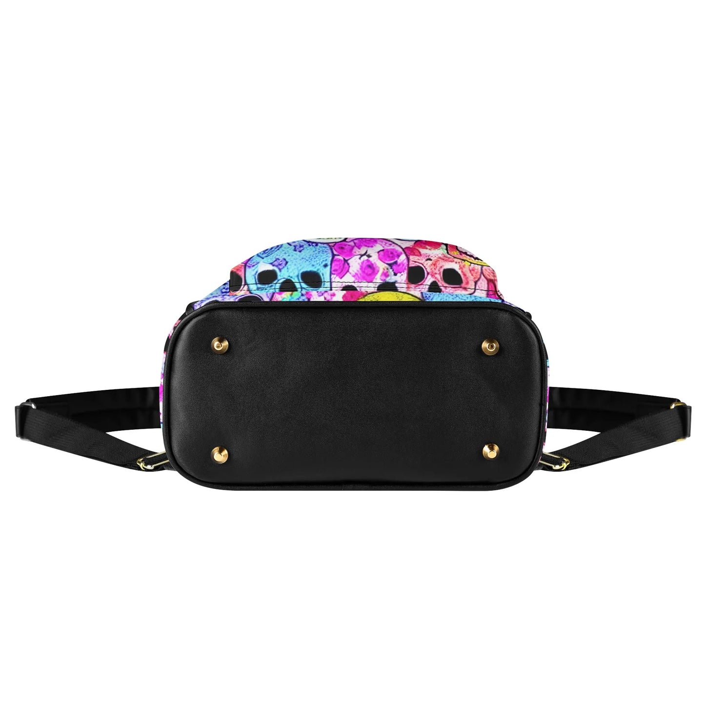 Whimsical Skulls Casual PU Leather Backpack
