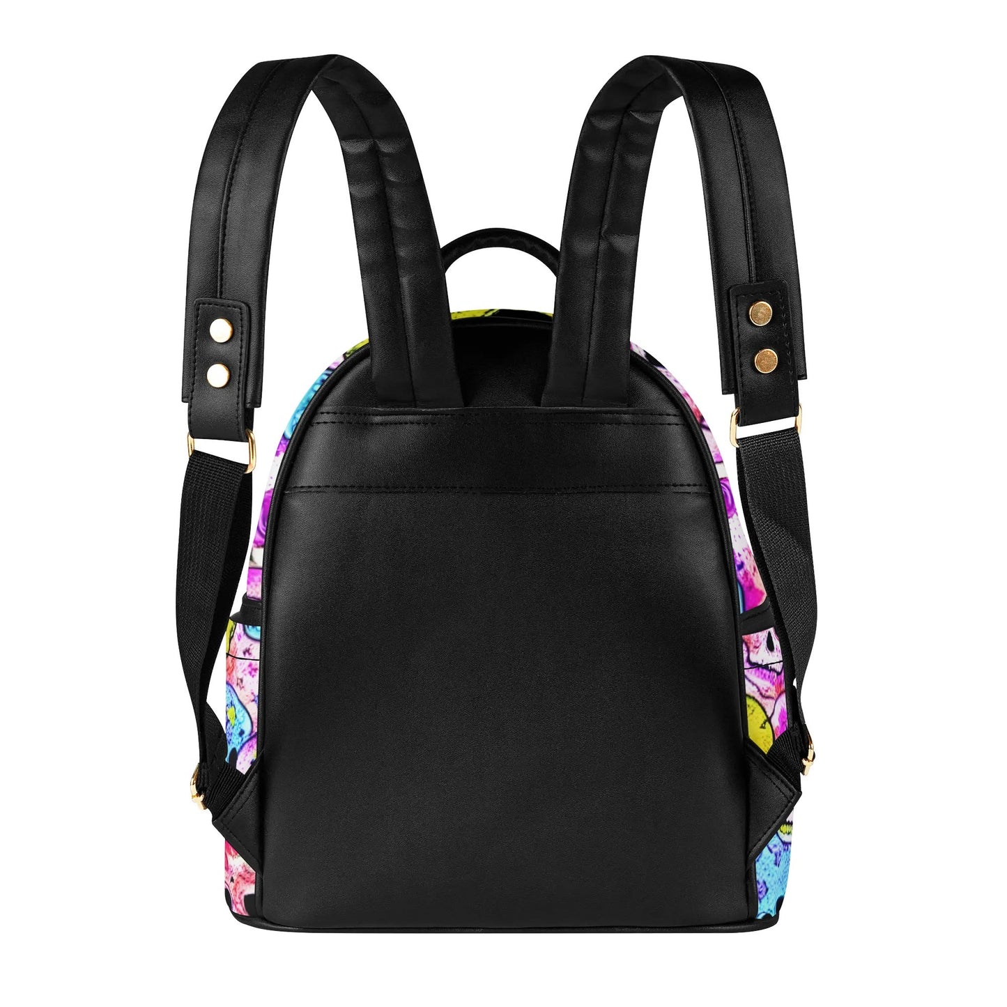 Whimsical Skulls Casual PU Leather Backpack