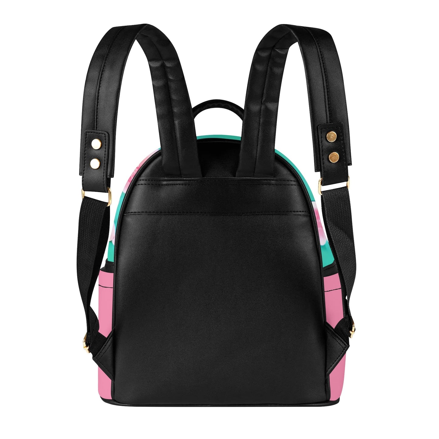 Mint Cherry Blossom Casual PU Leather Backpack
