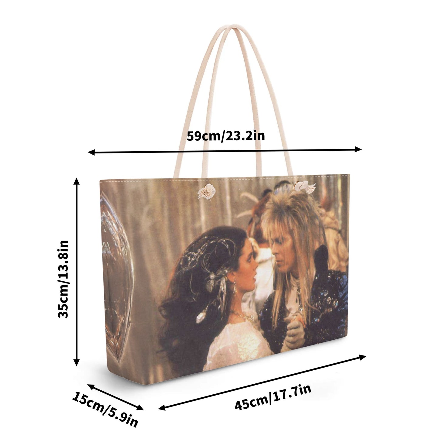 Jareth and Sarah Labyrinth Inspired Polyester Weekender Bag Travel Tote Bag