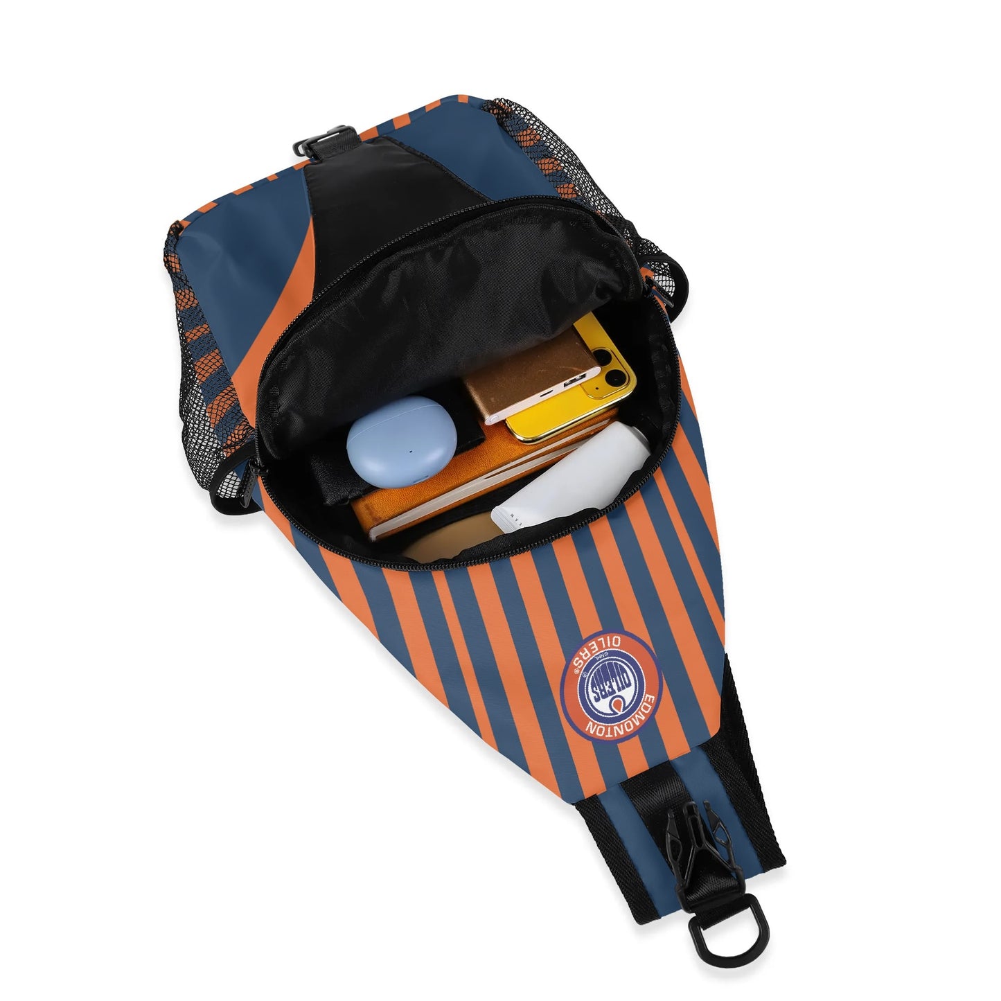 Edmonton Oilers Inspired Chest Crossbody Bag with Adjustable Strap
