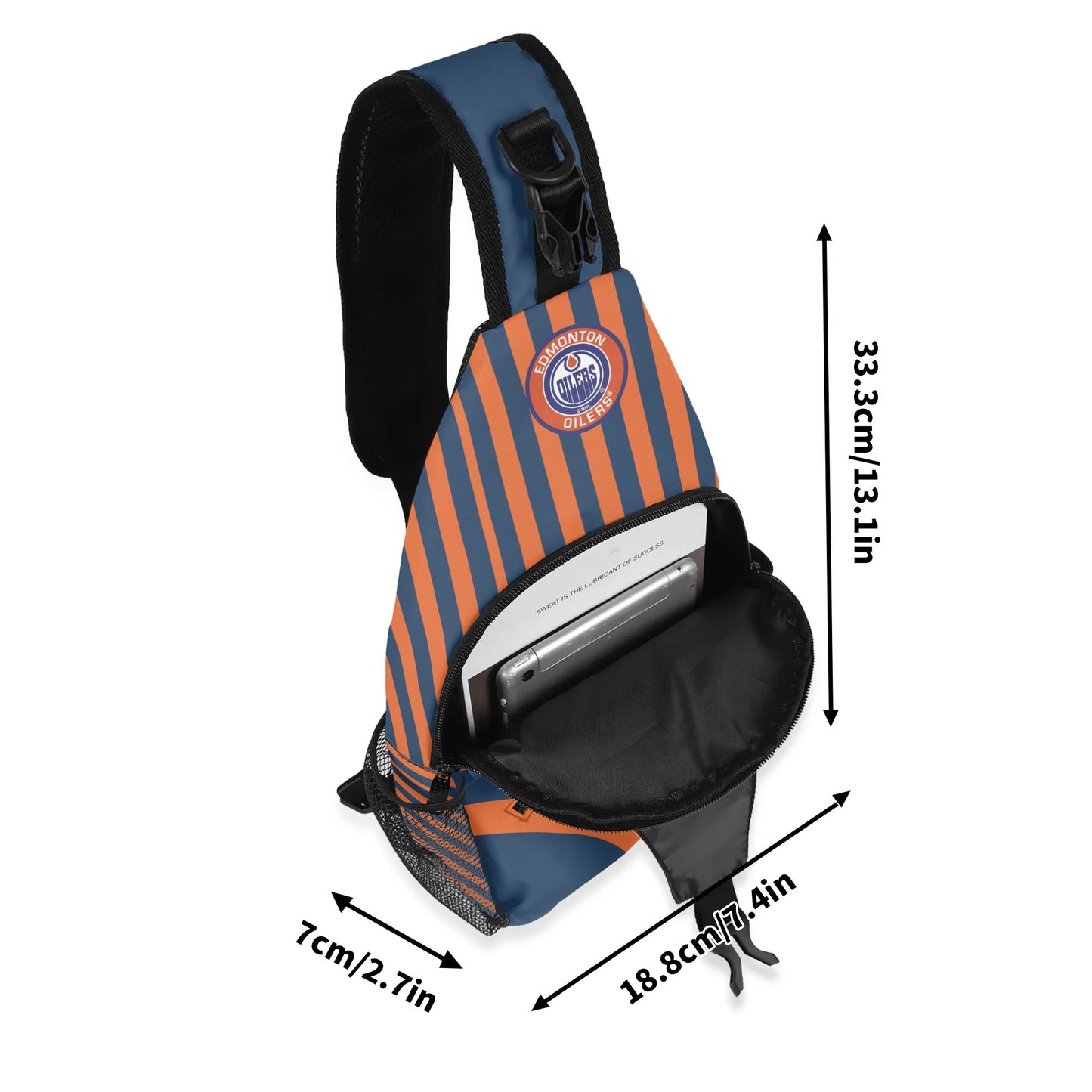 Edmonton Oilers Inspired Chest Crossbody Bag with Adjustable Strap