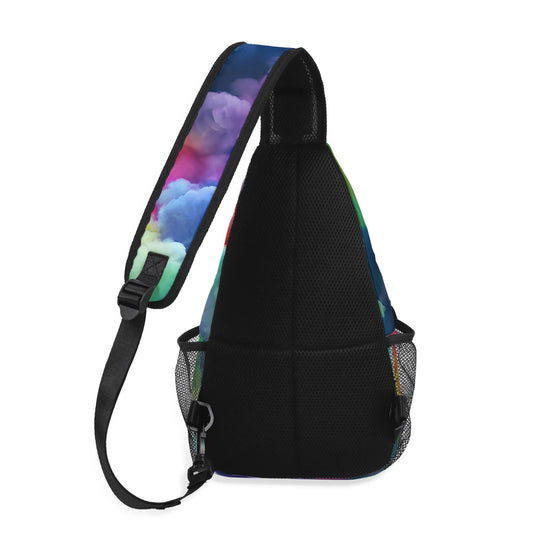 Rainbow Cloud Chest Crossbody Bag with Adjustable Strap