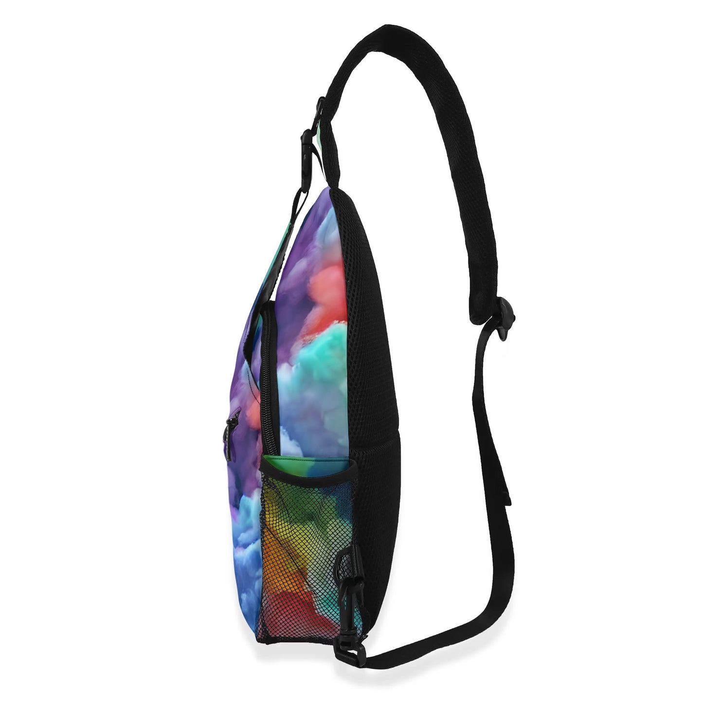 Rainbow Cloud Chest Crossbody Bag with Adjustable Strap