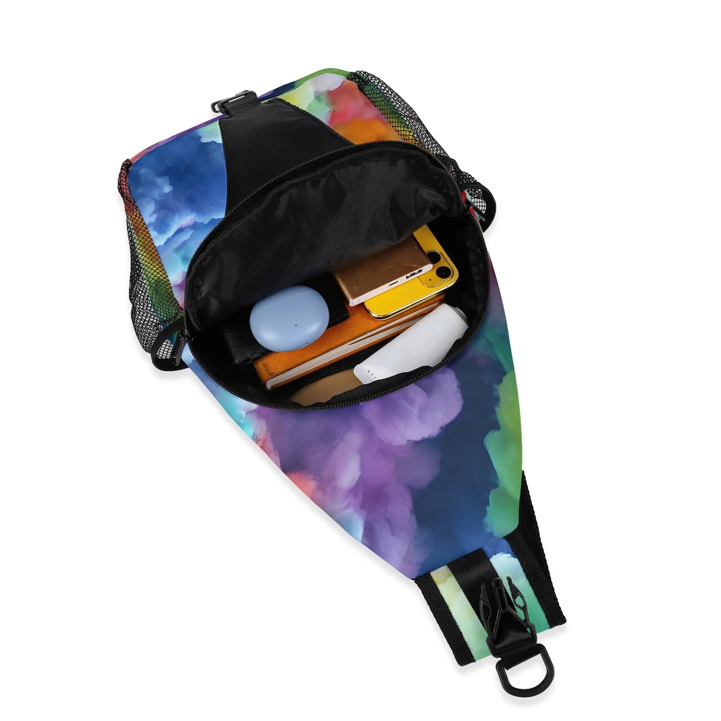 Rainbow Cloud Chest Crossbody Bag with Adjustable Strap