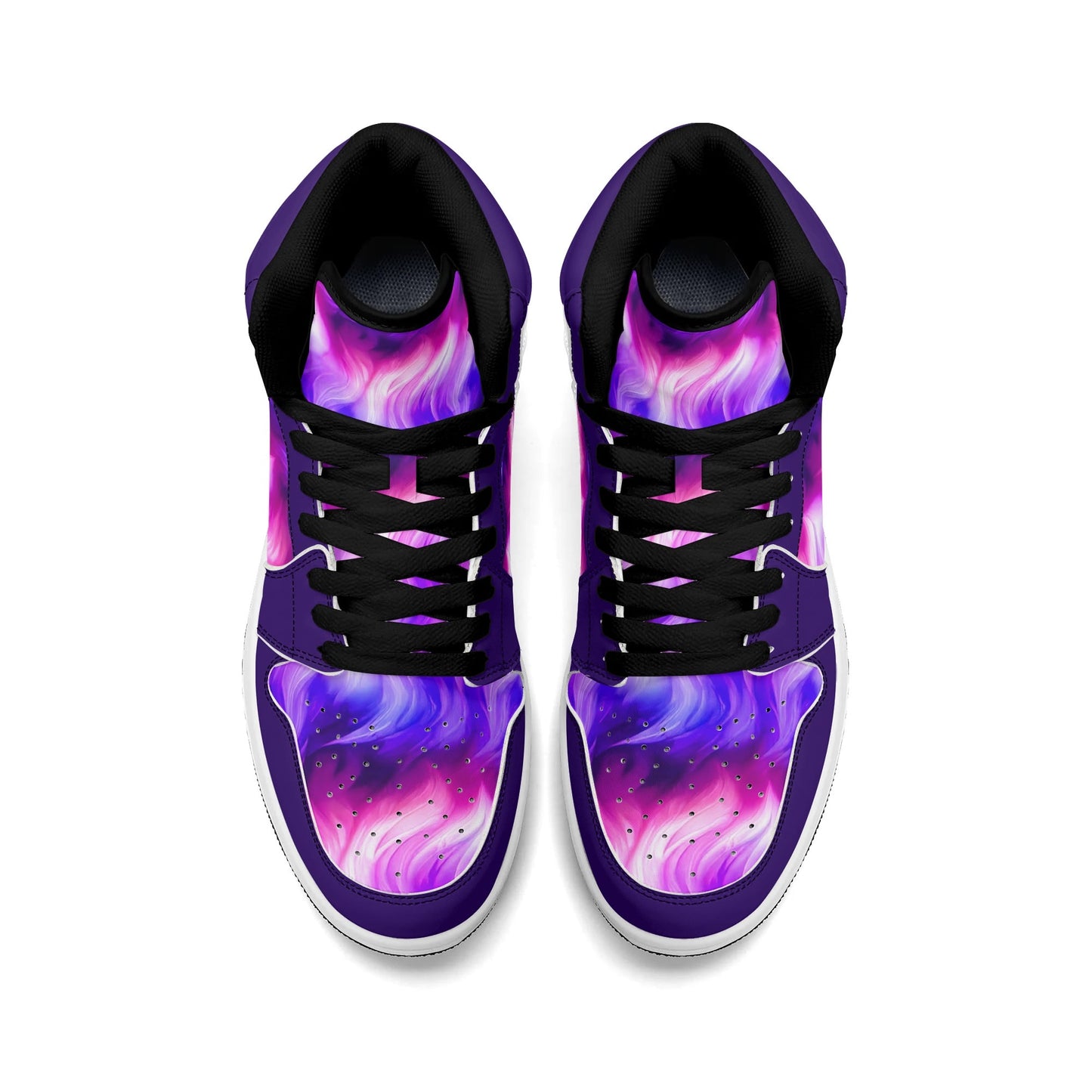 Mens Premium Unicorn Hair PU Leather High Top Sneakers