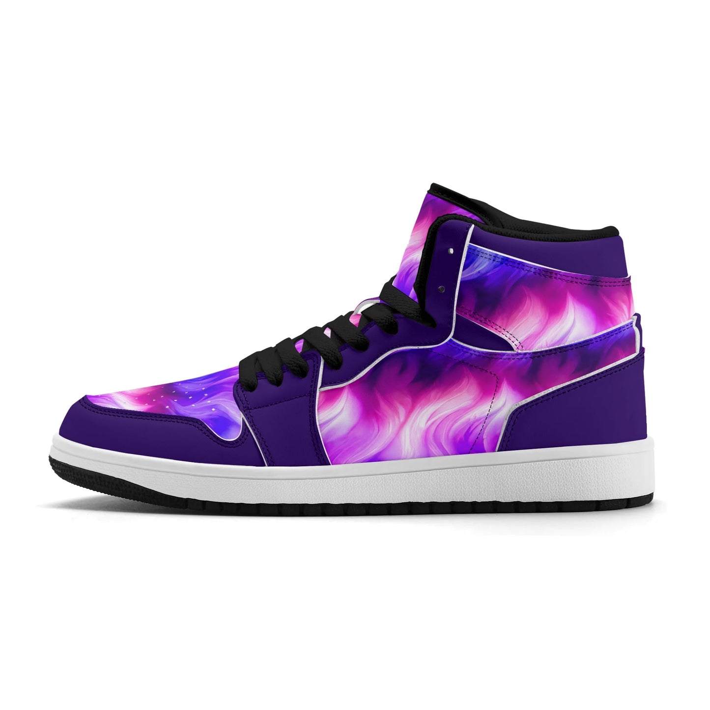 Mens Premium Unicorn Hair PU Leather High Top Sneakers