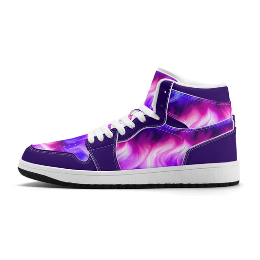Mens Premium Unicorn Hair PU Leather High Top Sneakers