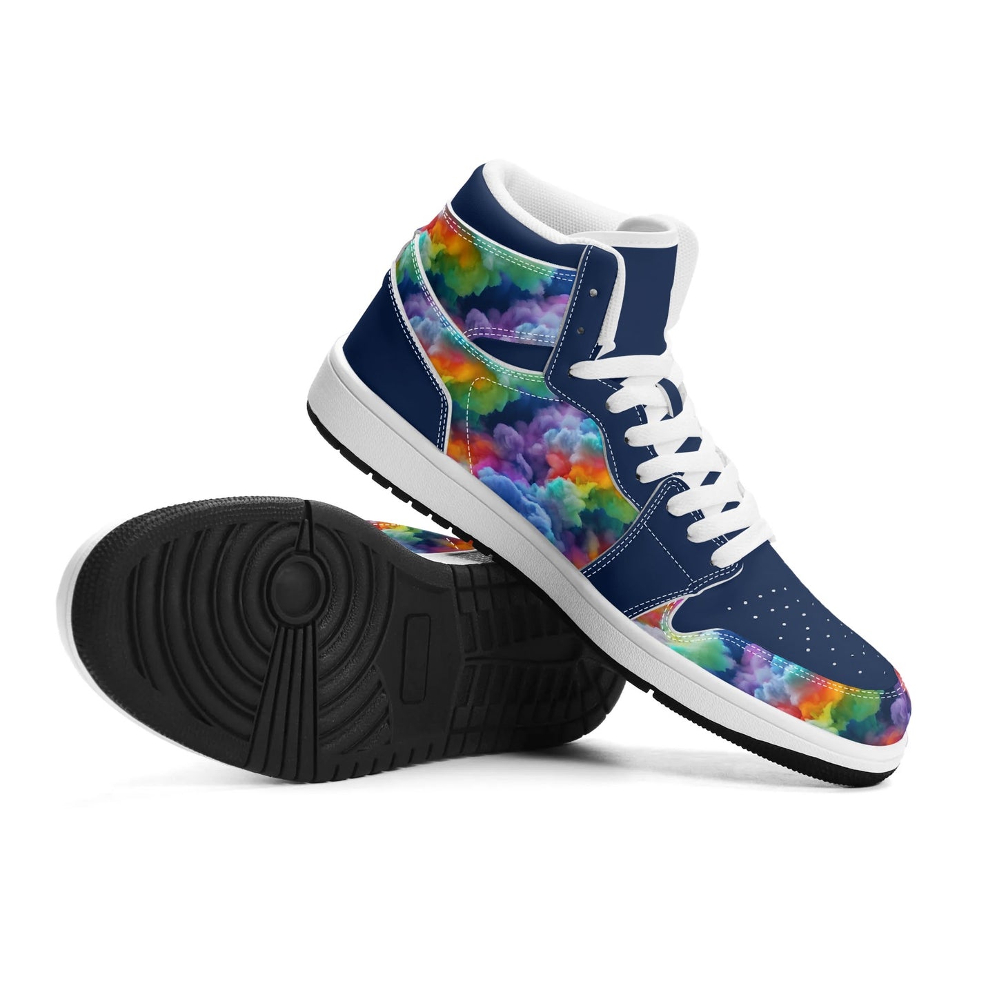Mens Colourclouds Premium PU Leather High Top Sneakers