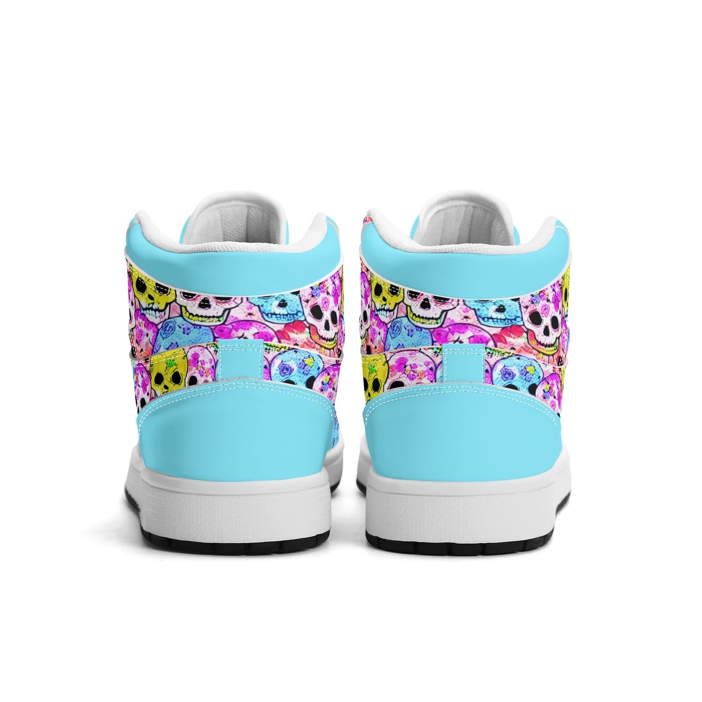 Mens Jelly Skulls Premium PU Leather High Top Sneakers