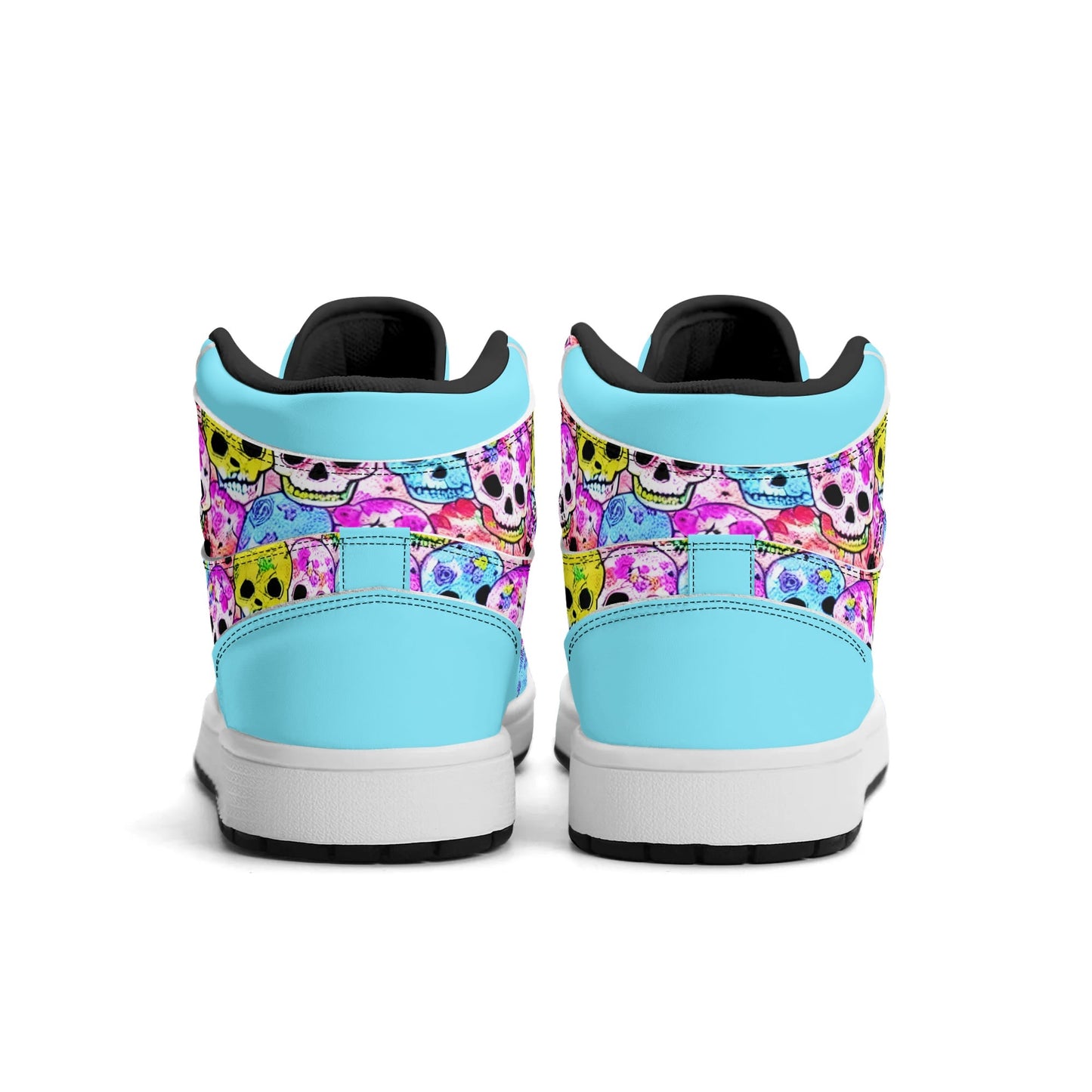 Mens Jelly Skulls Premium PU Leather High Top Sneakers