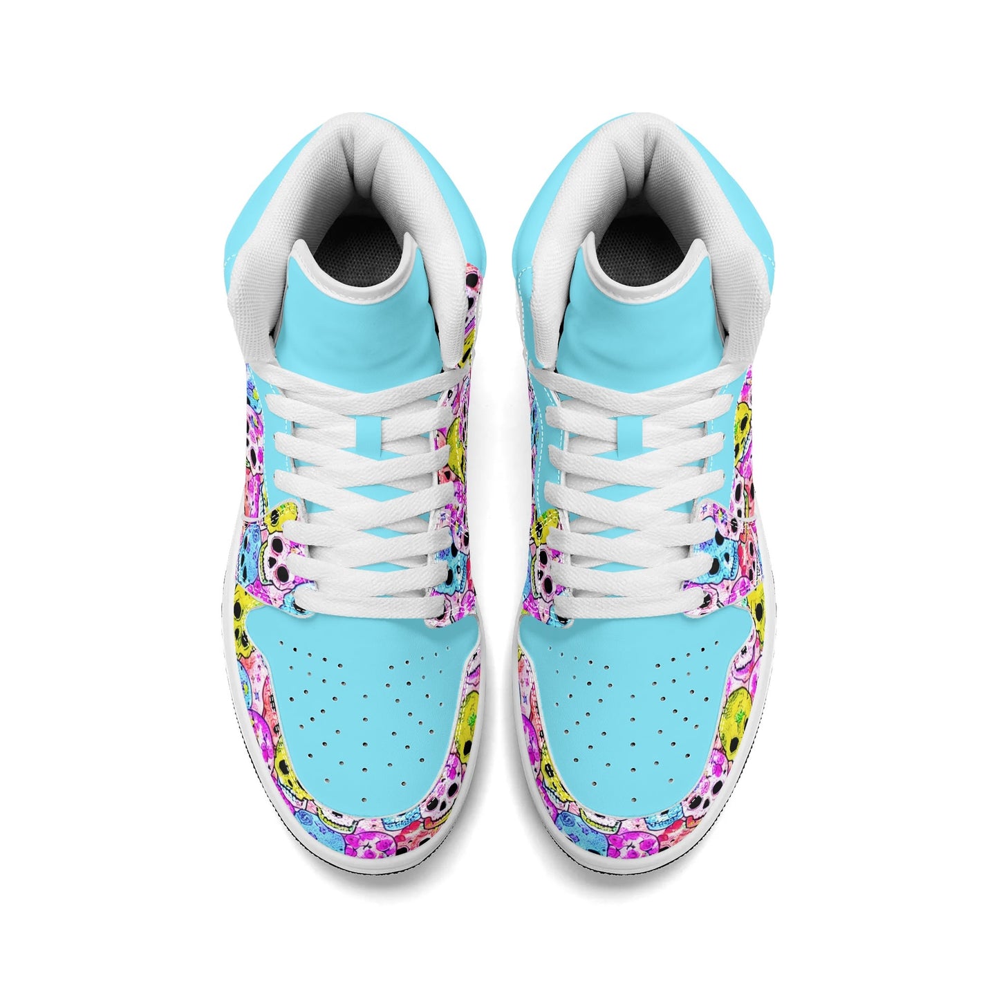 Mens Jelly Skulls Premium PU Leather High Top Sneakers