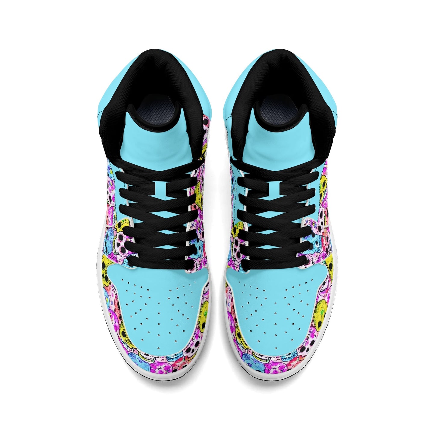 Mens Jelly Skulls Premium PU Leather High Top Sneakers