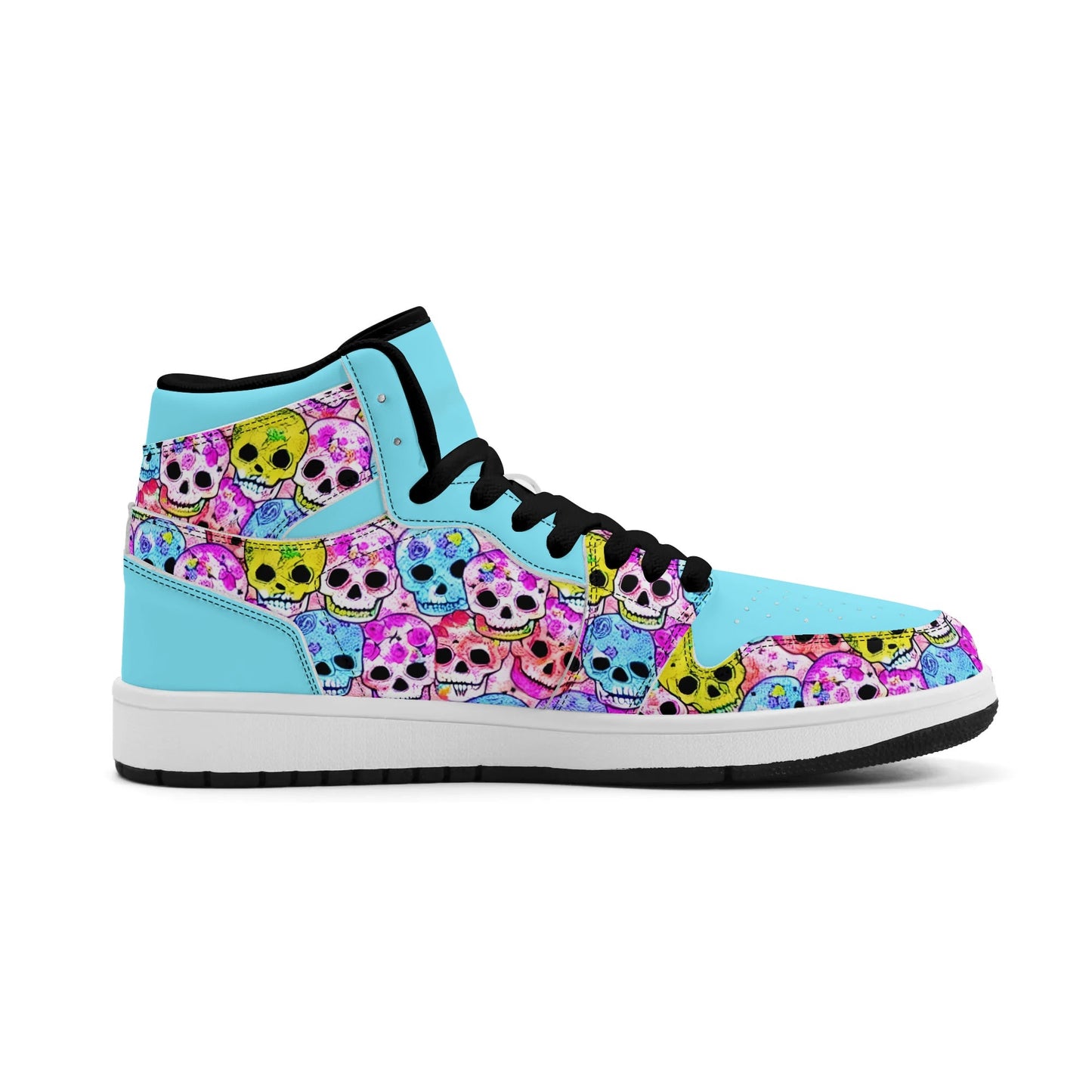 Mens Jelly Skulls Premium PU Leather High Top Sneakers