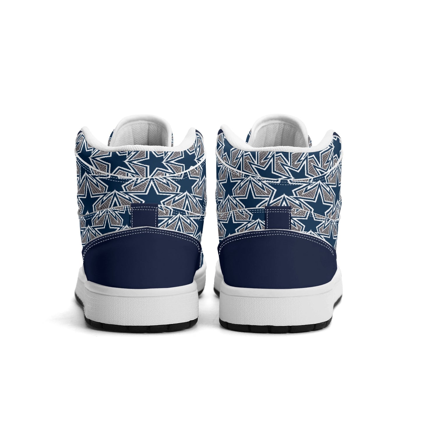 Mens Dallas Cowboy Inspired Premium PU Leather High Top Sneakers