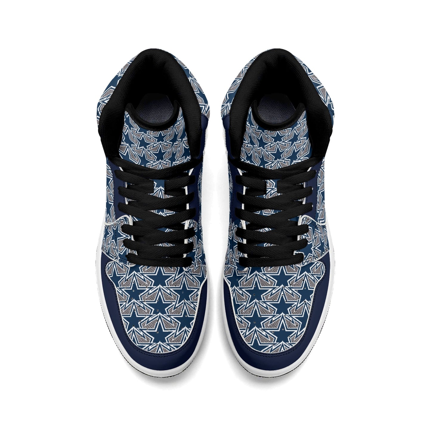 Mens Dallas Cowboy Inspired Premium PU Leather High Top Sneakers