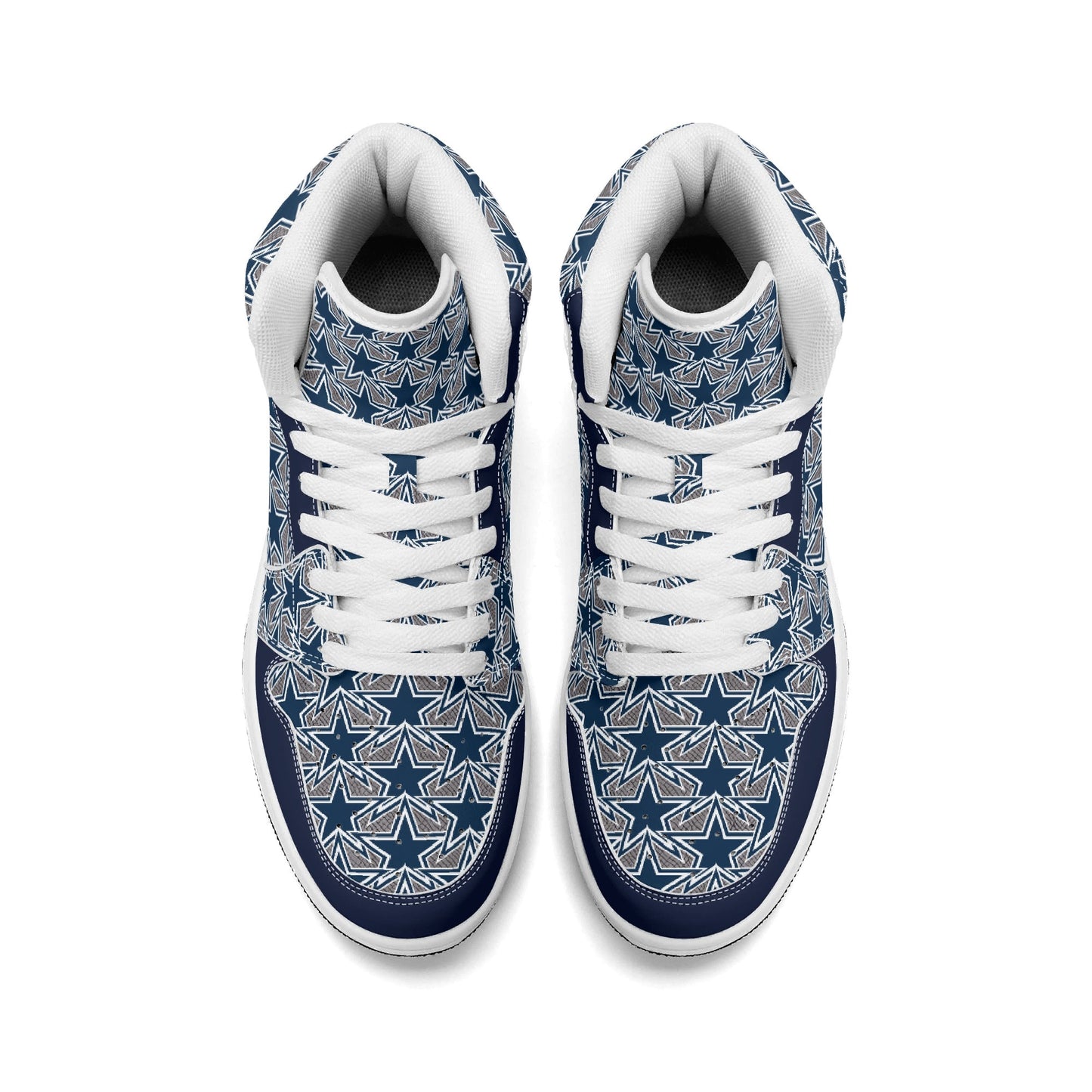Mens Dallas Cowboy Inspired Premium PU Leather High Top Sneakers