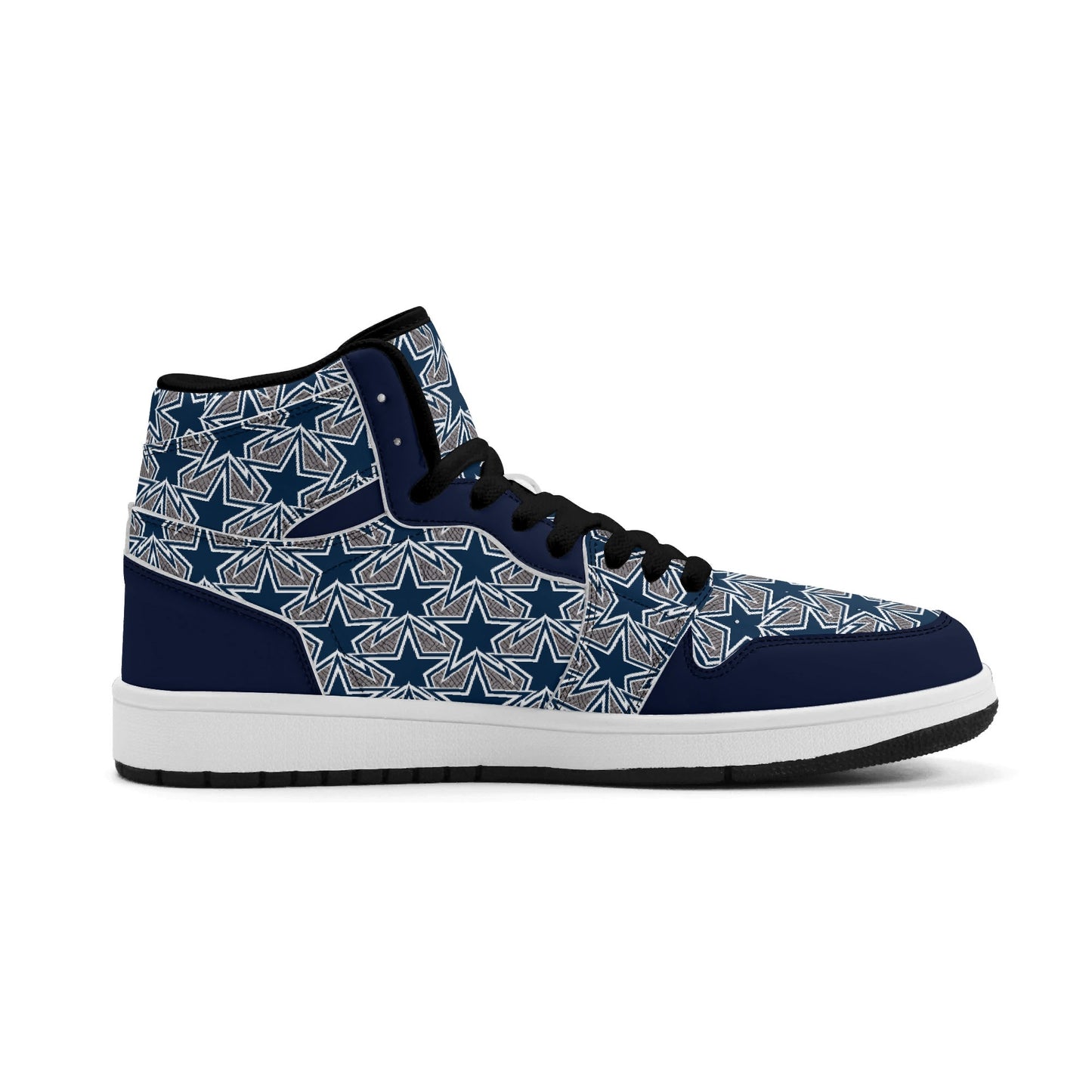 Mens Dallas Cowboy Inspired Premium PU Leather High Top Sneakers