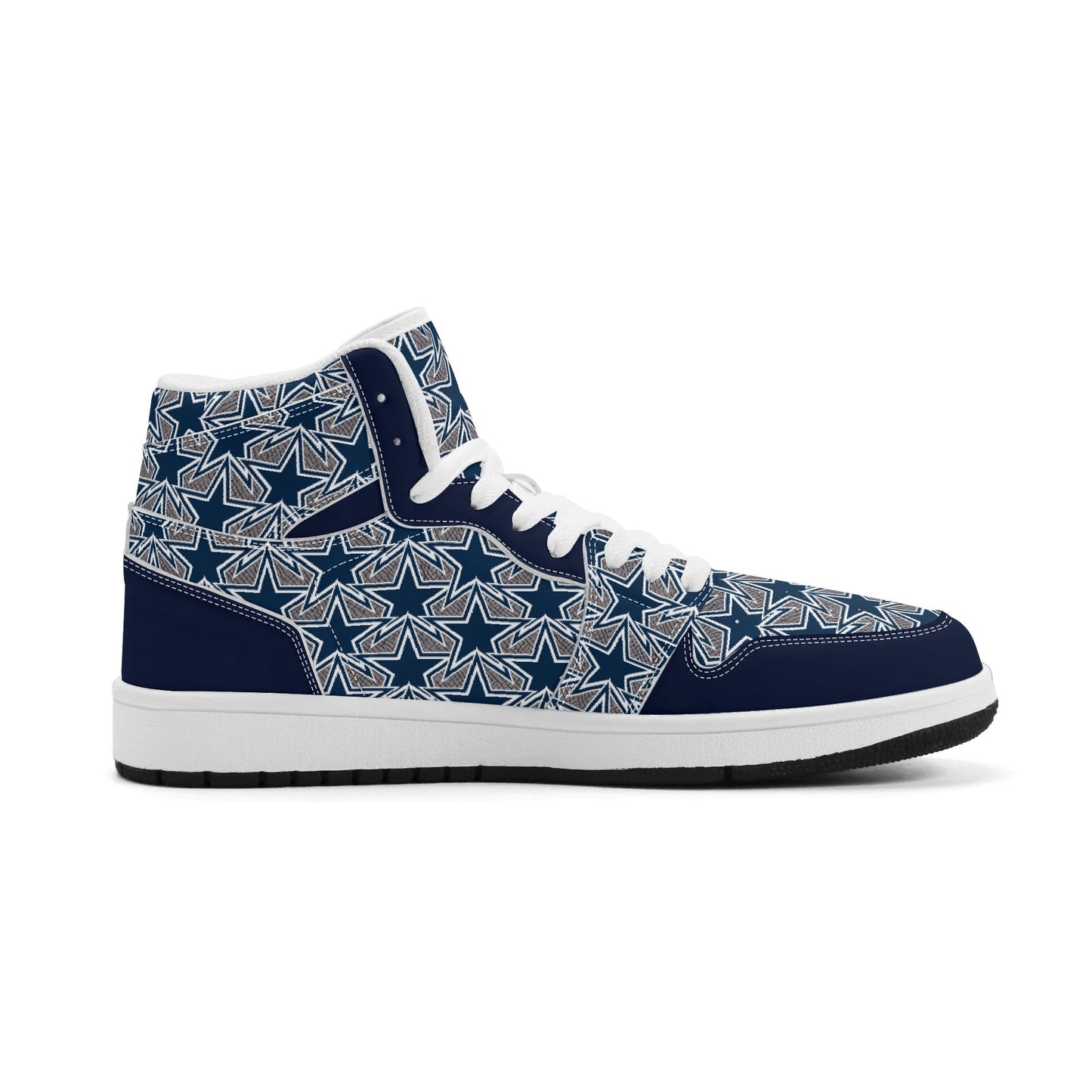 Mens Dallas Cowboy Inspired Premium PU Leather High Top Sneakers