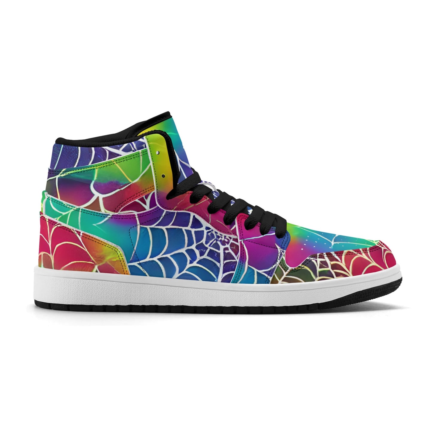Womens Webbed Rainbow Premium PU Leather Sneakers