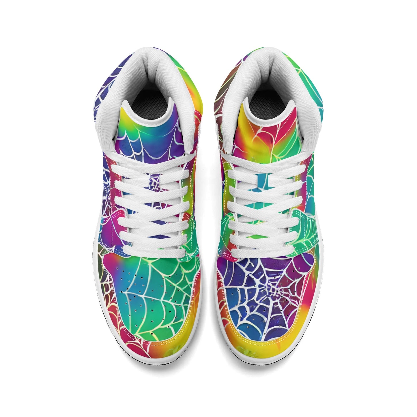 Womens Webbed Rainbow Premium PU Leather Sneakers