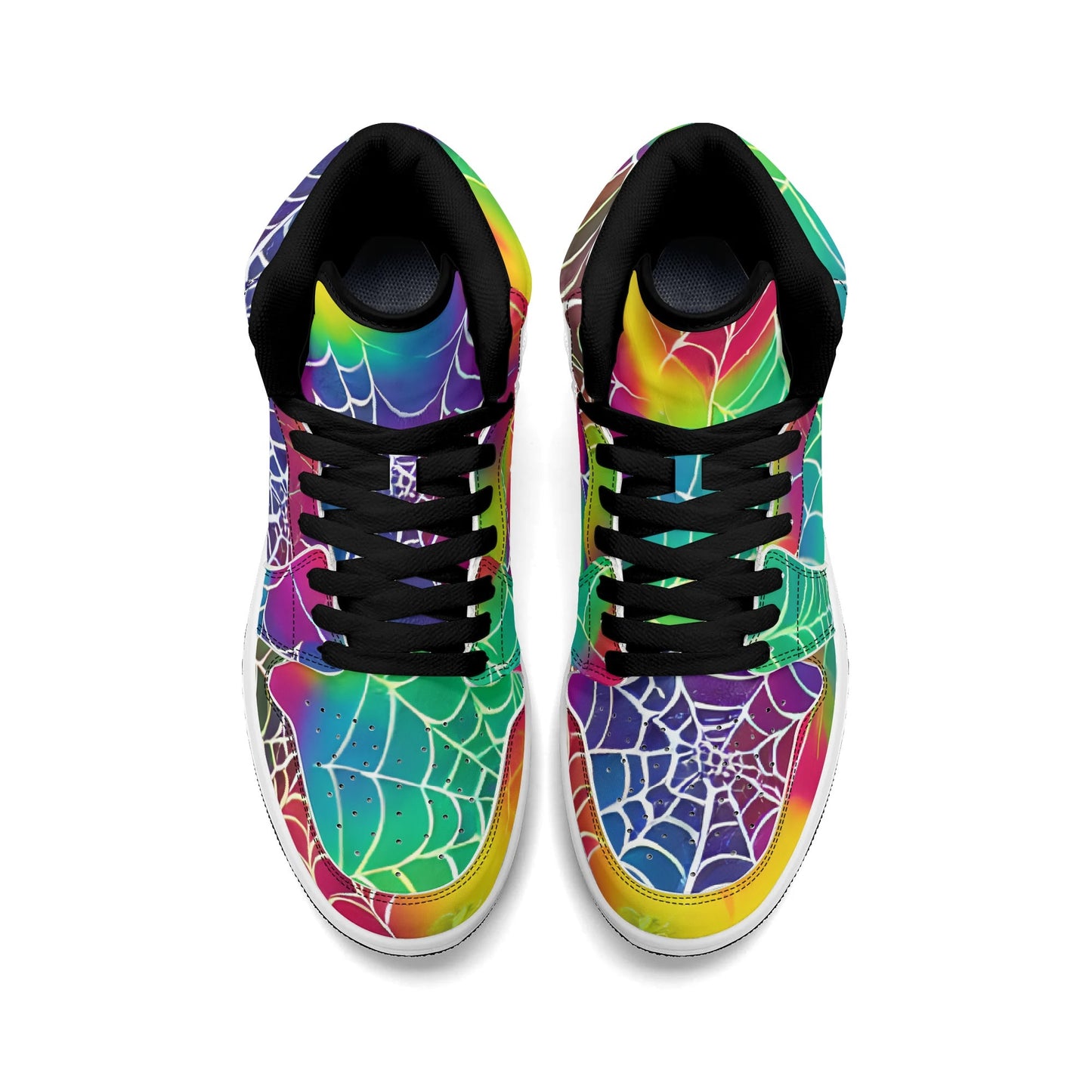 Womens Webbed Rainbow Premium PU Leather Sneakers