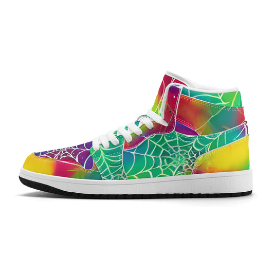 Womens Webbed Rainbow Premium PU Leather Sneakers