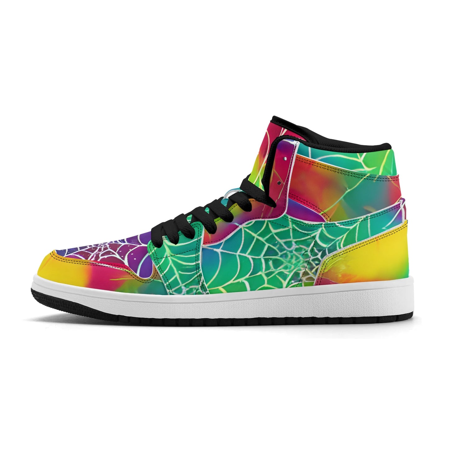Womens Webbed Rainbow Premium PU Leather Sneakers