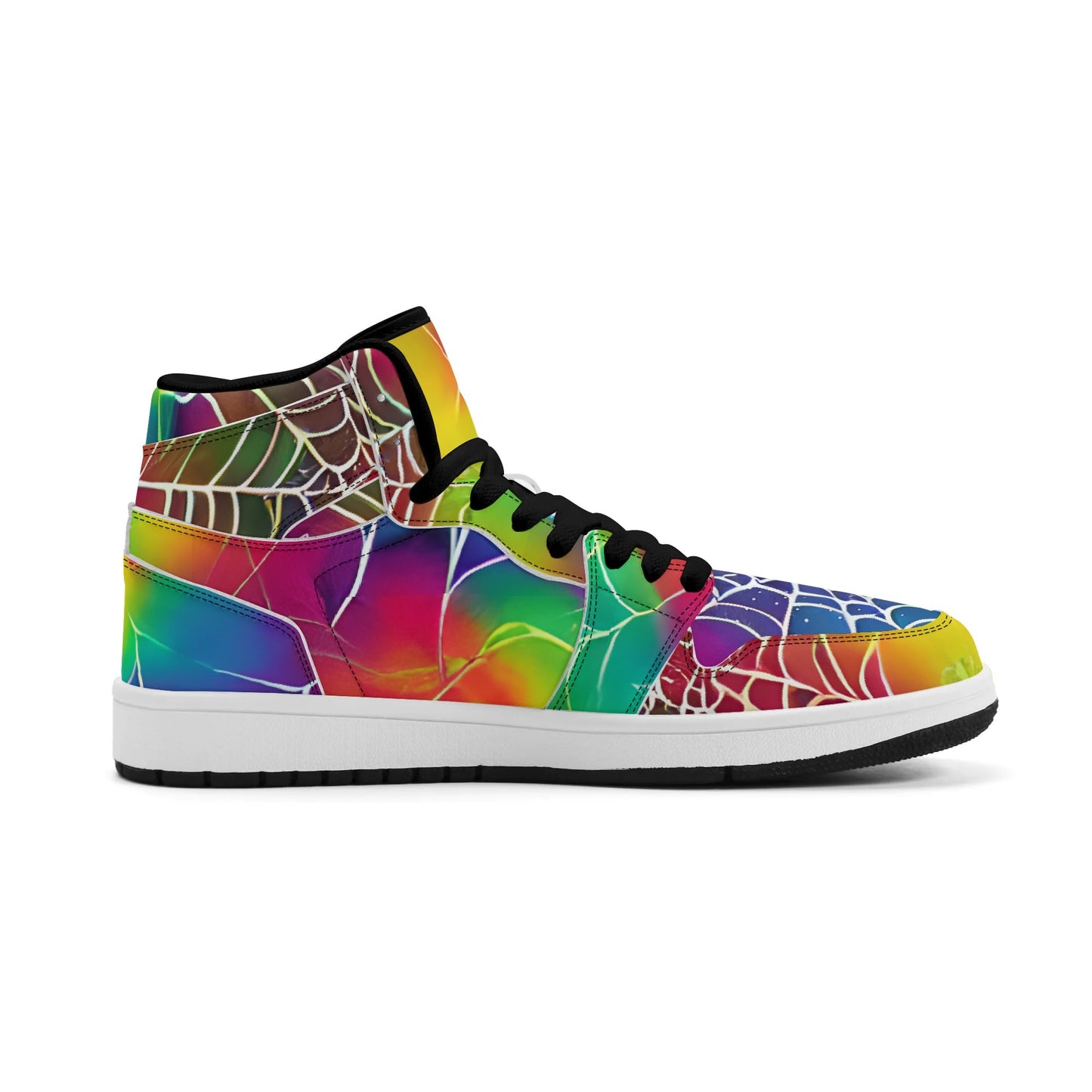Womens Webbed Rainbow Premium PU Leather Sneakers