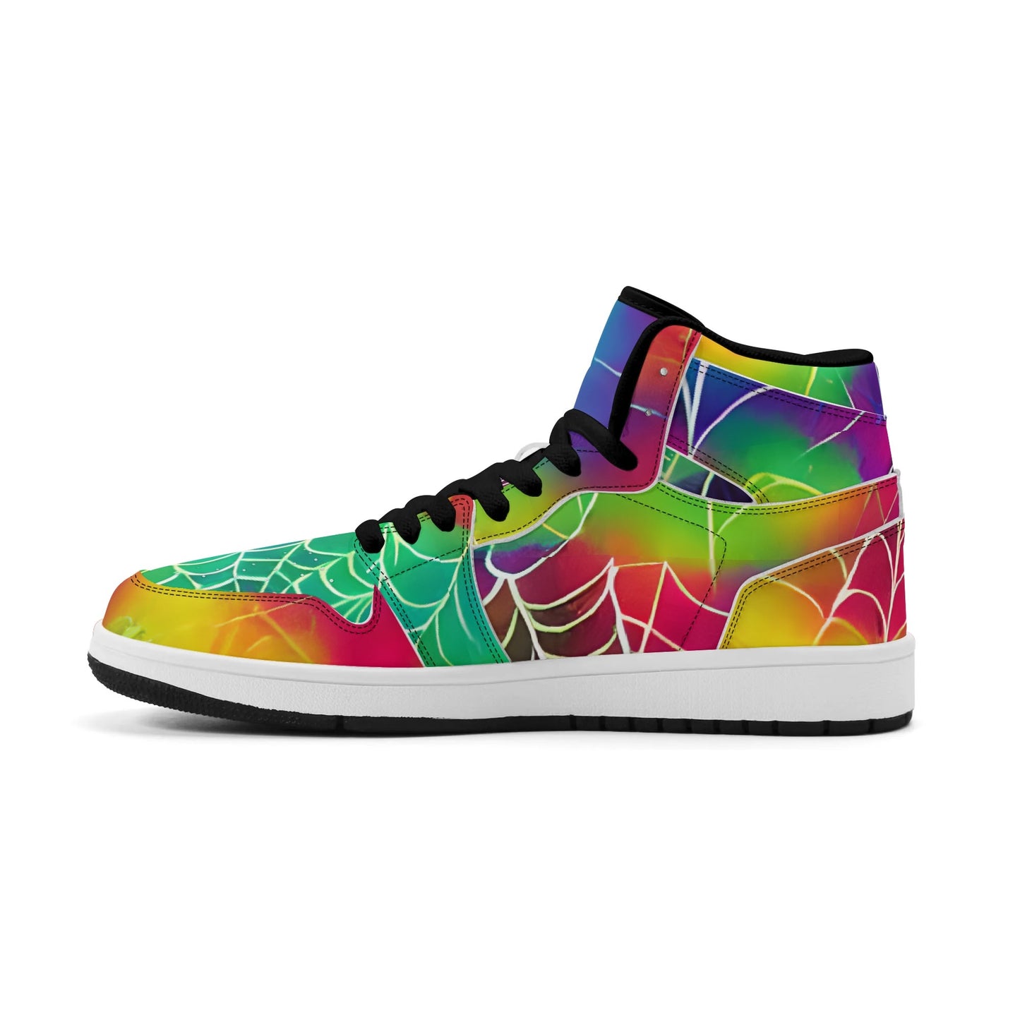 Womens Webbed Rainbow Premium PU Leather Sneakers