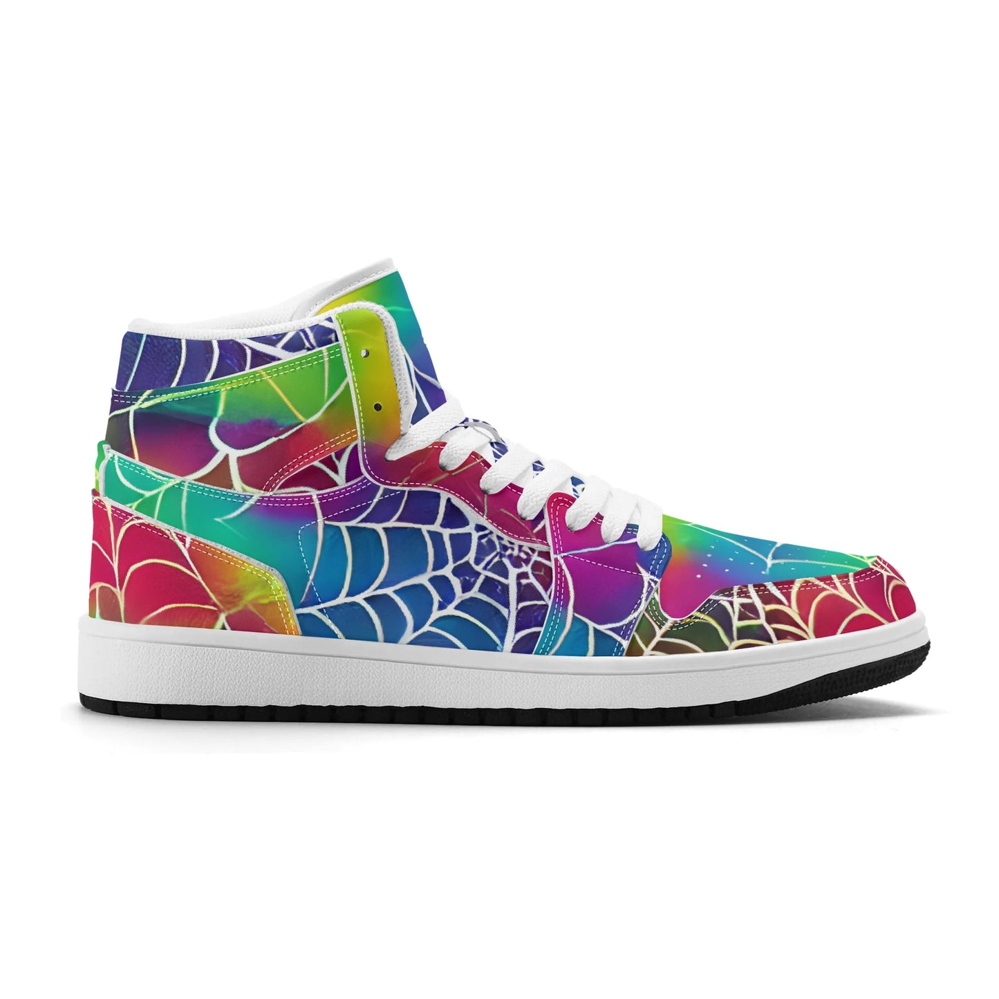 Womens Webbed Rainbow Premium PU Leather Sneakers