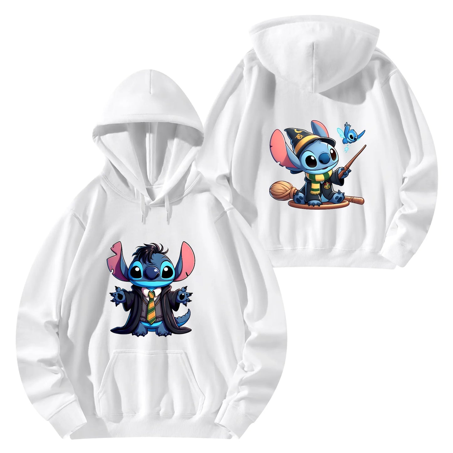 Unisex Stitch Slytherin Front & Back Cotton Hoodie