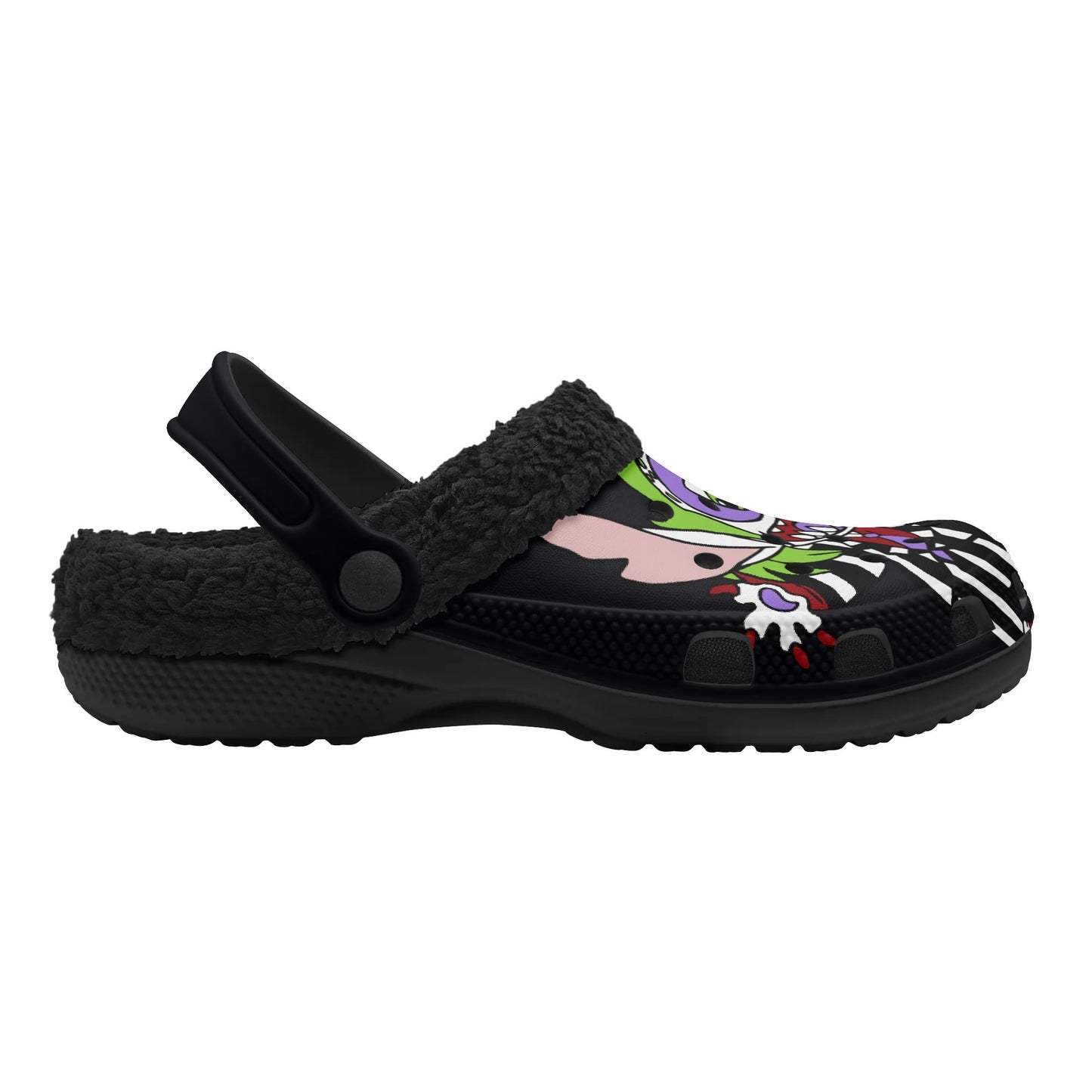 Adults Stitch Beetlejuice Oogie Boogie Black Lined Clog