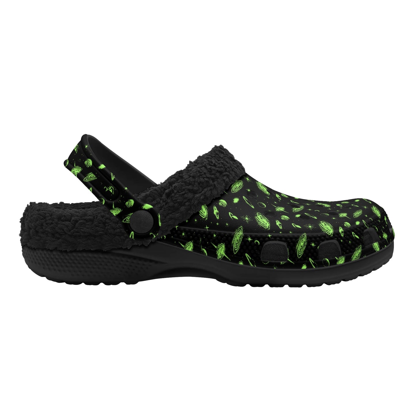 Adults Rick & Morty Black Warm Lined Clog