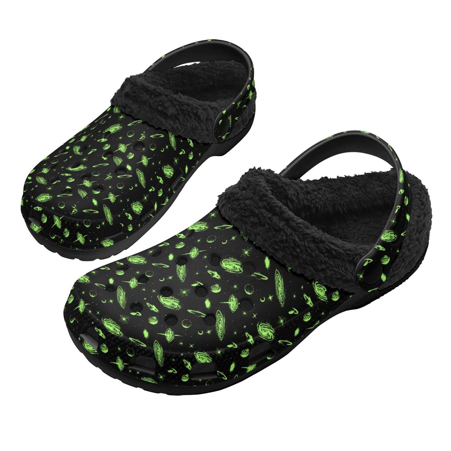 Adults Rick & Morty Black Warm Lined Clog