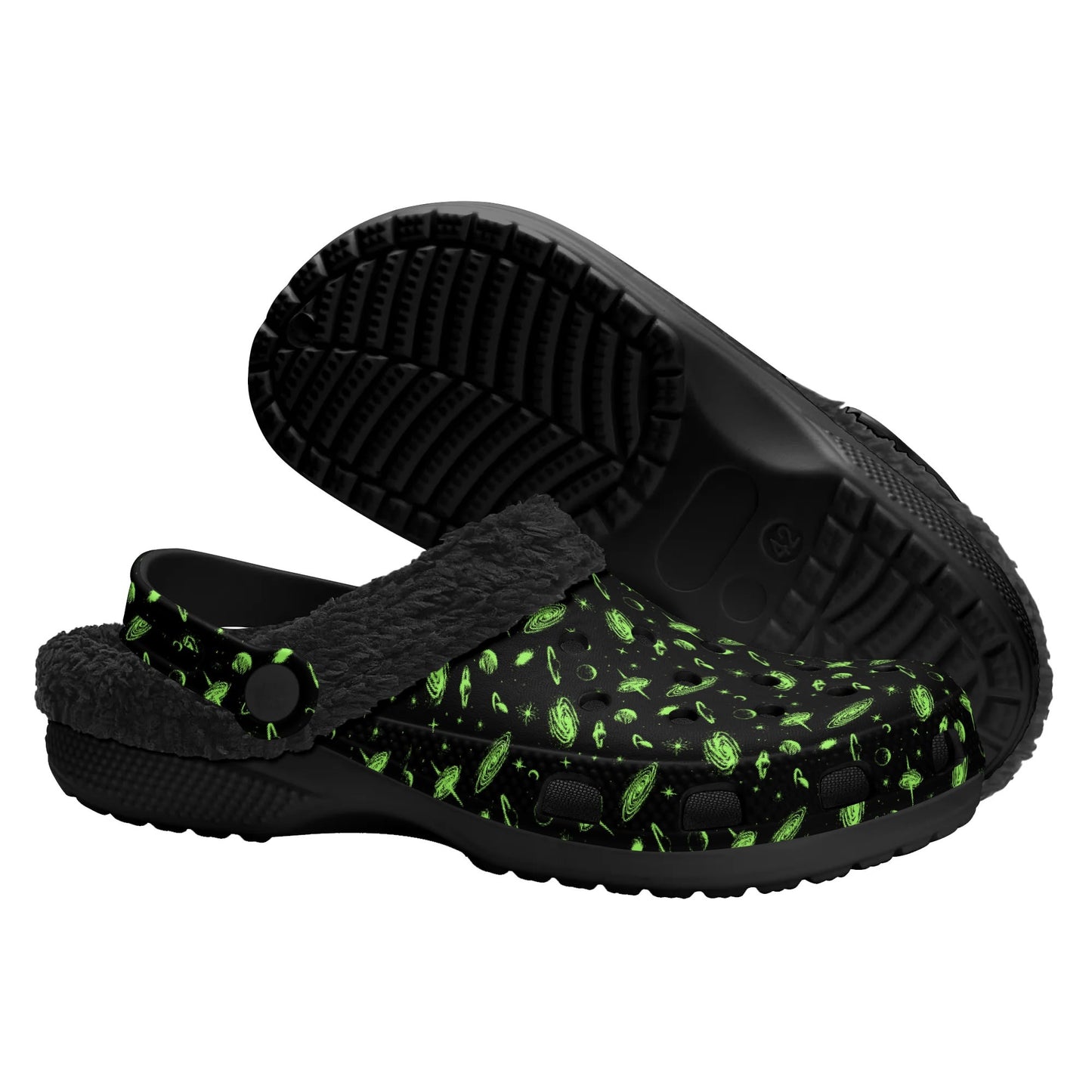 Adults Rick & Morty Black Warm Lined Clog