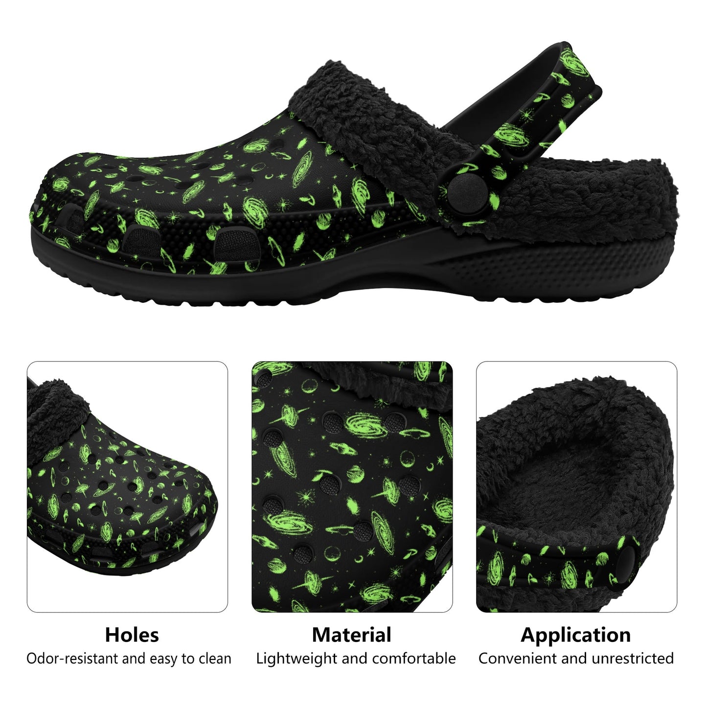 Adults Rick & Morty Black Warm Lined Clog