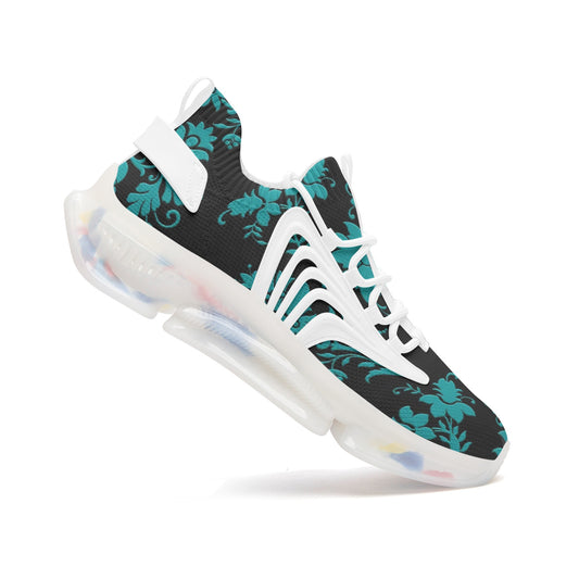 Teal Damask Unisex Low Top Mesh Sneakers