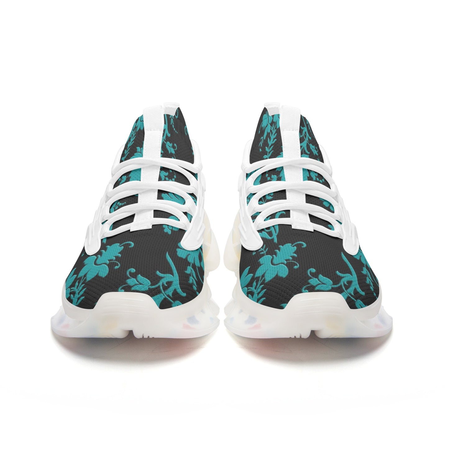 Teal Damask Unisex Low Top Mesh Sneakers