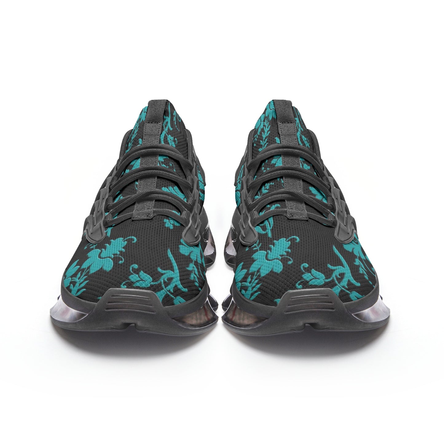 Teal Damask Unisex Low Top Mesh Sneakers