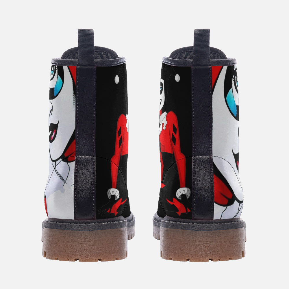 Harley Quinn Inspired Casual Leather Lightweight boots